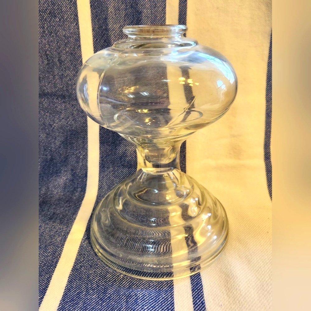 ‼️2 for $20‼️Vintage Clear Blown Glass Kerosene Lamp
